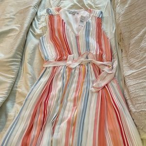 Pleated Loft belted dress